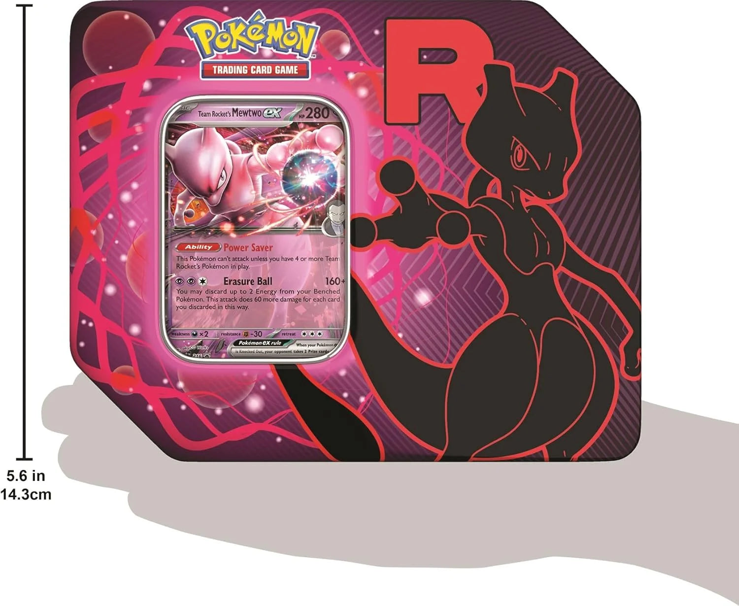 Scarlet & Violet Destined Rivals Team Rocket'S Mewtwo Ex Tin Set [5 Booster Packs & Promo Card]