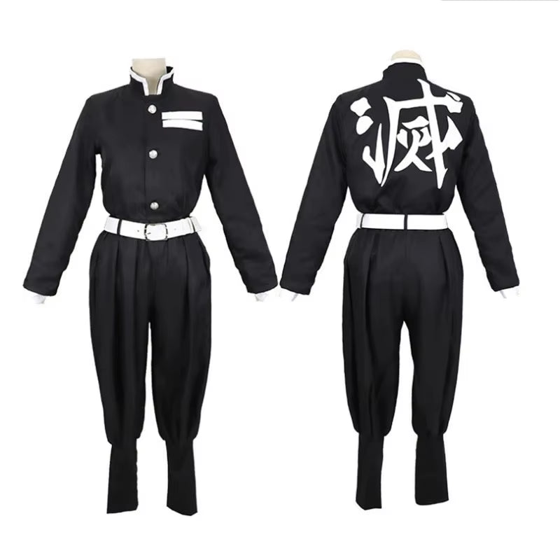 Anime Demon Slayer Kimetsu No Yaiba Tomioka Giyuu Cosplay Costume Suit Uniforms Costumes Wig Child Adult Party Gift