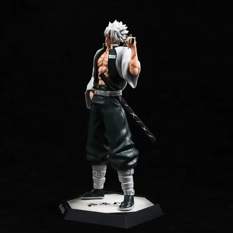 30Cm Demon Slayer Anime Figure Gk Cheng Shinazugawa Sanemi Standing Statue Animation Peripherals Figures Ornaments Toys Gift