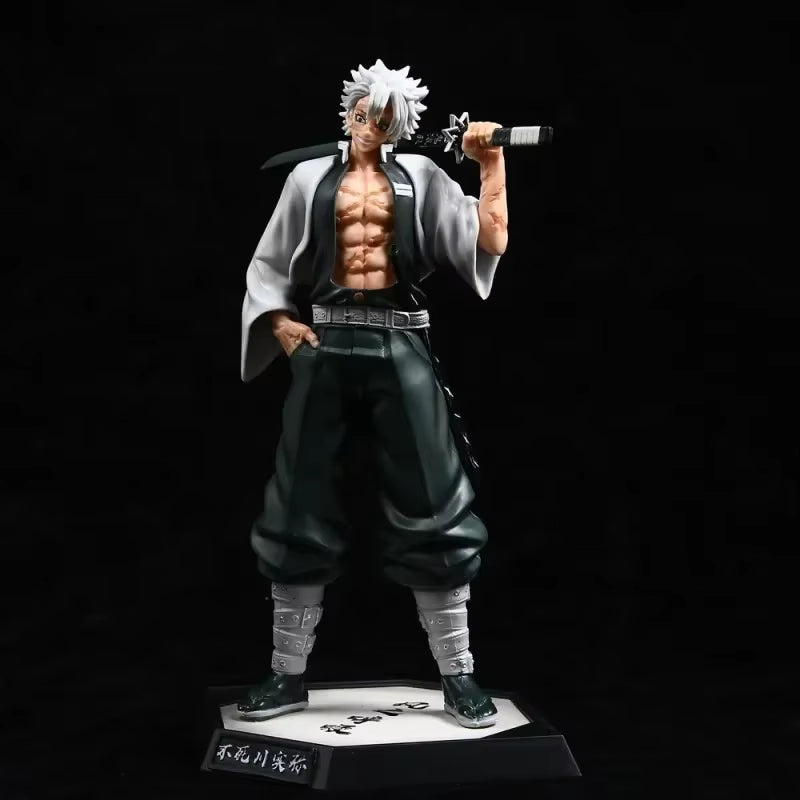 30Cm Demon Slayer Anime Figure Gk Cheng Shinazugawa Sanemi Standing Statue Animation Peripherals Figures Ornaments Toys Gift