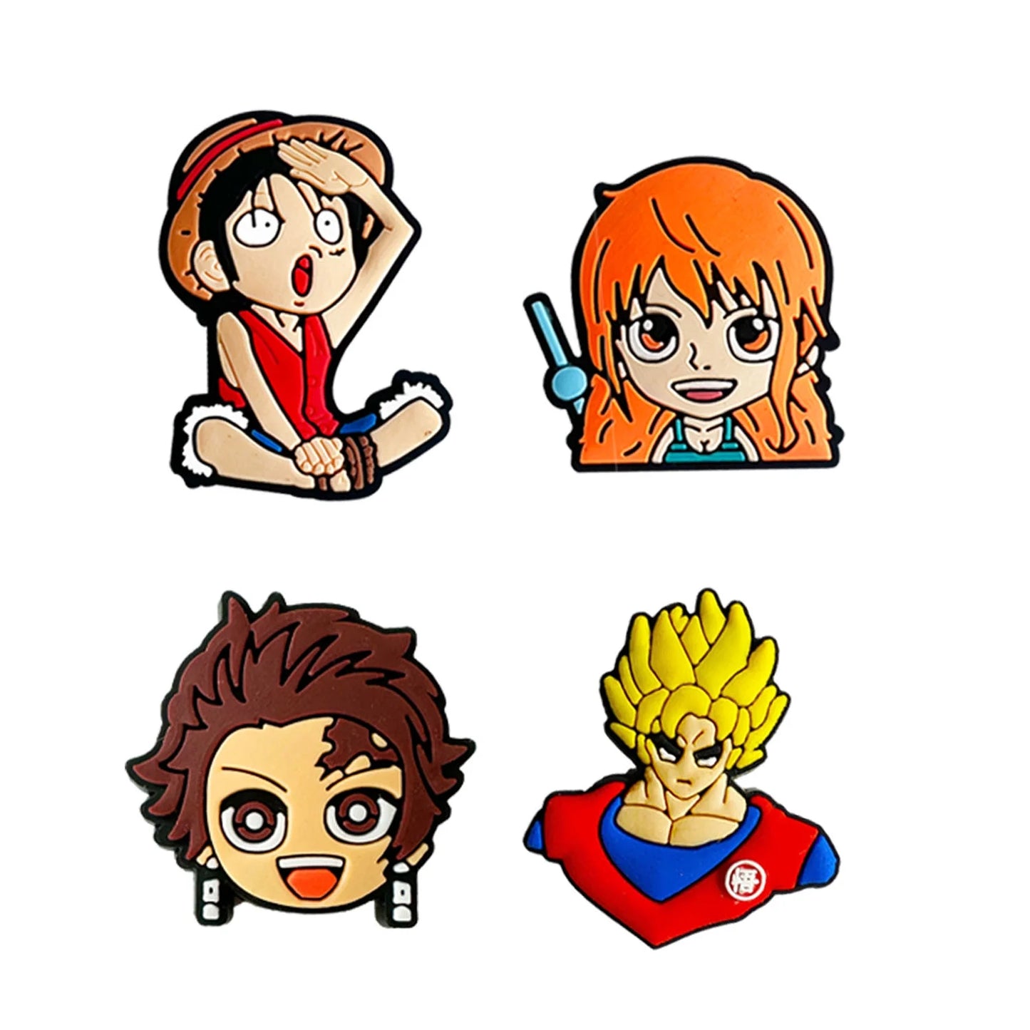 Anime Shoe Charms, Dragon Ball, Demon Slayer, Naruto, One Piece for Boys and Girls, 30 PCS