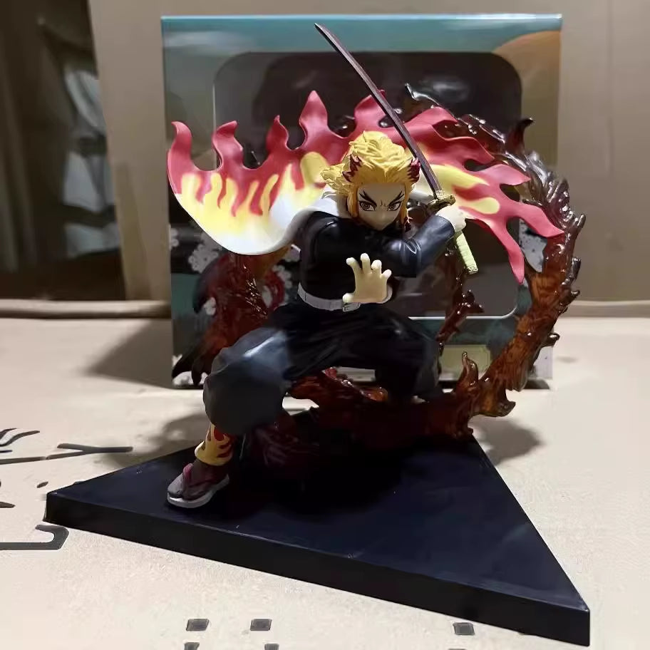 20CM Demon Slayer Anime Figure Inflammation Hashira Rengoku Kyoujurou Adult Action Figure Collect Ornaments Model Doll Gift Toys