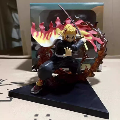 20CM Demon Slayer Anime Figure Inflammation Hashira Rengoku Kyoujurou Adult Action Figure Collect Ornaments Model Doll Gift Toys