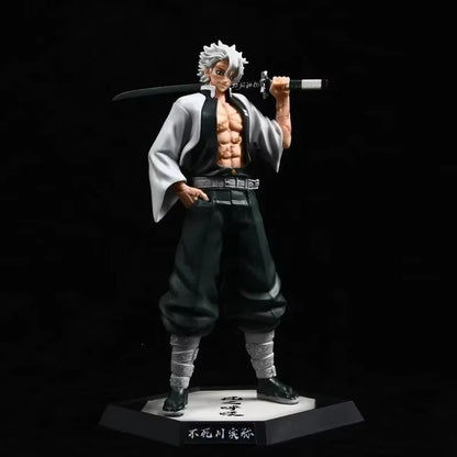 30Cm Demon Slayer Anime Figure Gk Cheng Shinazugawa Sanemi Standing Statue Animation Peripherals Figures Ornaments Toys Gift