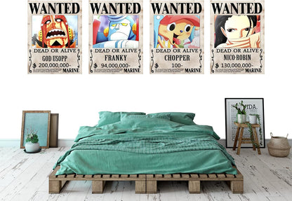 10 Pcs One Piece Pirates Wanted Poster,1.5 Billion New Edition 28.5Cmx21Cm , the Straw Hat Pirates Crew Luffy Chopper Zoro Nami Usopp Sanji Jinbe Franky Brook Robin.